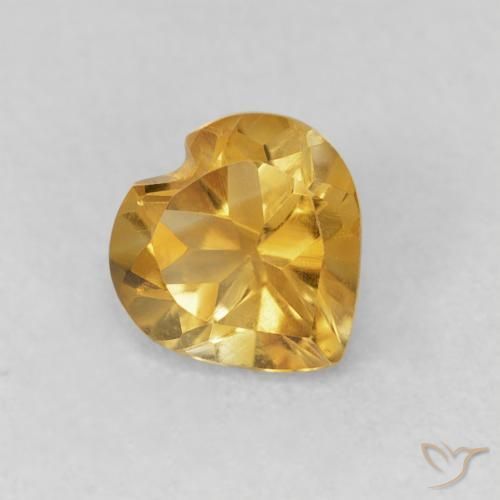 0.66克拉天然黄水晶，心形，VVS