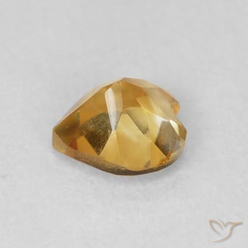 0.66克拉天然黄水晶，心形，VVS