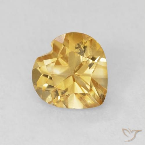 0.79克拉天然黄水晶，心形，VVS