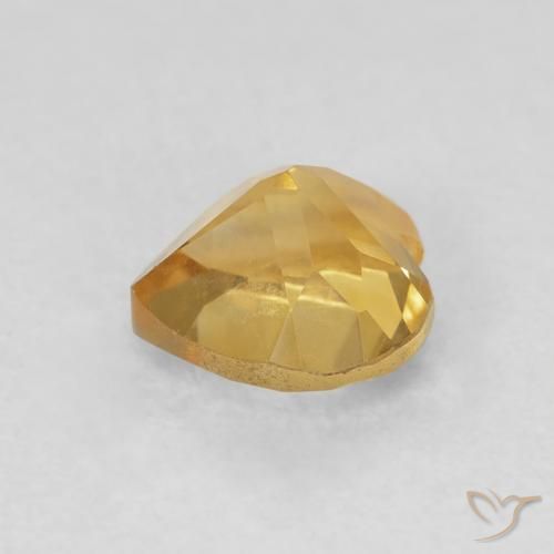 0.79克拉天然黄水晶，心形，VVS