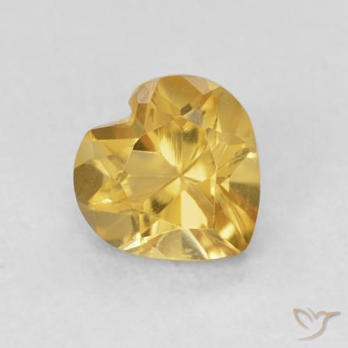 0.79克拉天然黄水晶，心形，VVS