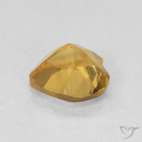 0.79克拉天然黄水晶，心形，VVS
