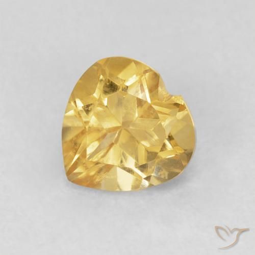 0.78克拉天然黄水晶，心形，VVS