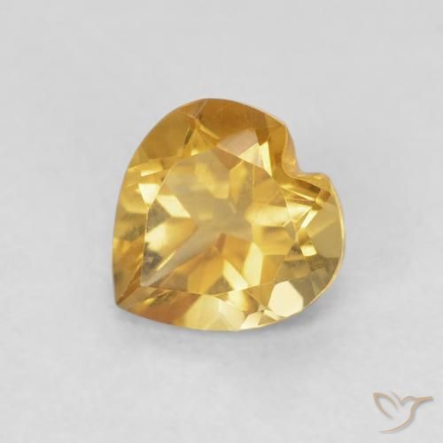 0.67ct 天然 Medium Dark-Golden 黄水晶, 心形, VVS