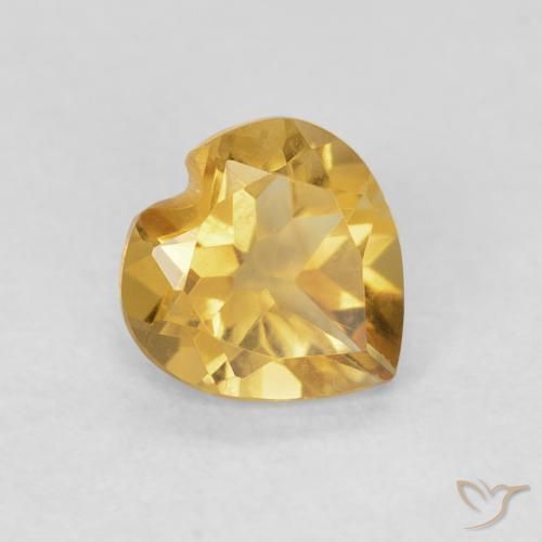 0.67克拉天然黄水晶，心形，VVS