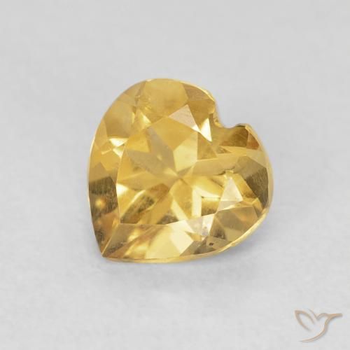 0.71克拉天然黄水晶，心形，VVS