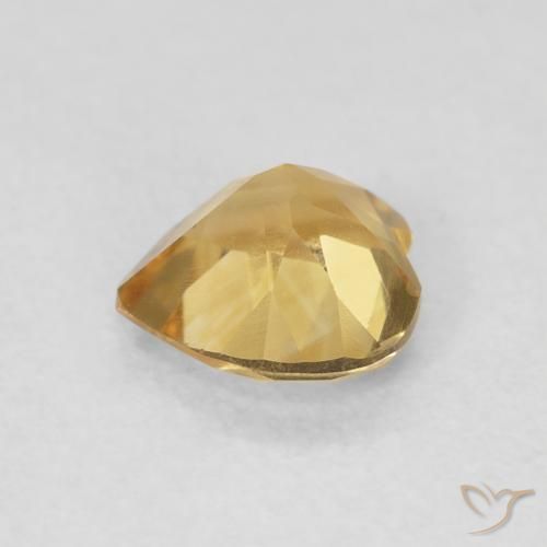0.71克拉天然黄水晶，心形，VVS