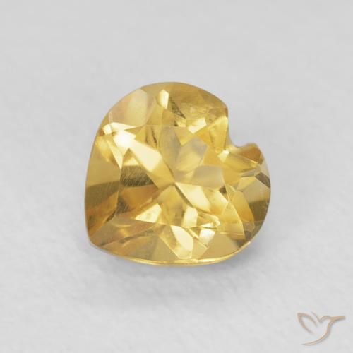 0.75ct 天然 中金 黄水晶, 心形, VVS