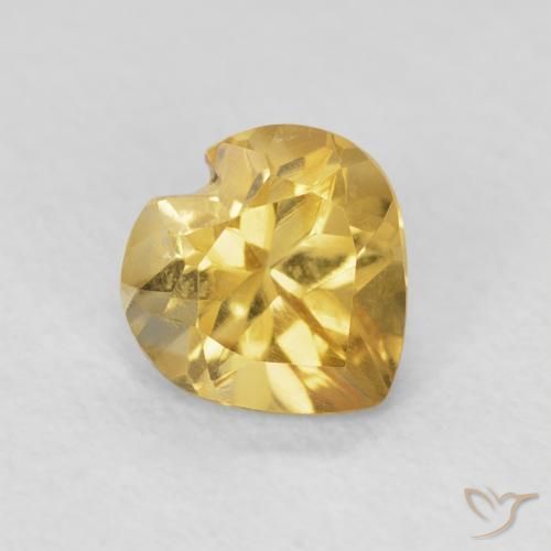 0.75克拉天然黄水晶，心形，VVS