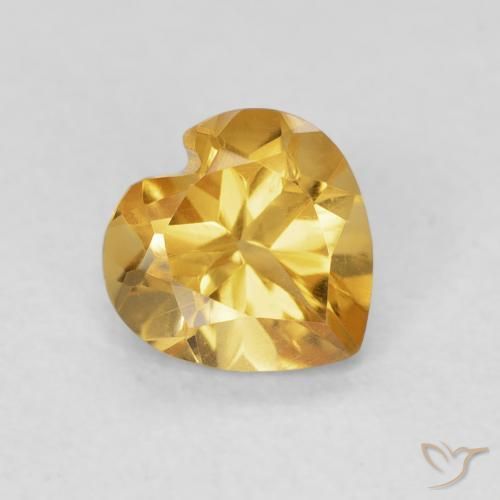 0.71ct 天然 深金橙色 黄水晶, 心形, VVS