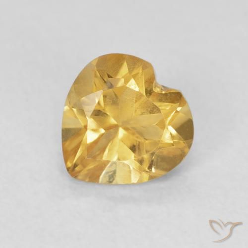 0.74ct 天然 Medium Dark-Golden 黄水晶, 心形, VVS