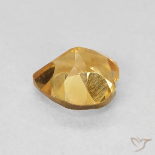 0.74克拉天然黄水晶，心形，VVS