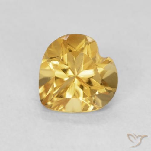0.74ct 天然 深金橙色 黄水晶, 心形, VVS