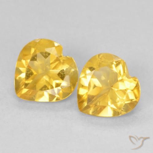 1.39ctw 天然 亮金 黄水晶, 心形, VVS-VS