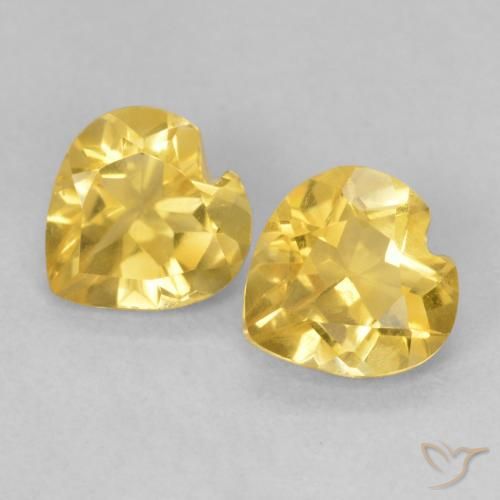1.25ctw 天然 中金 黄水晶, 心形, VVS-VS