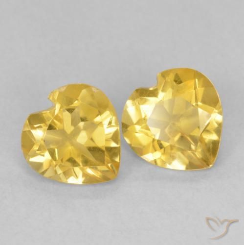 1.25克拉天然黄水晶，心形，VVS-VS