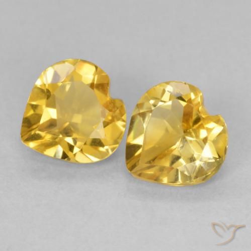 1.30ctw 天然 金色 黄水晶, 心形, VVS-VS