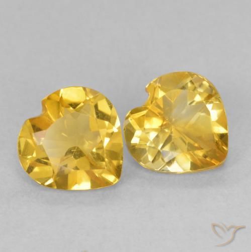 1.30克拉天然黄水晶，心形，VVS-VS