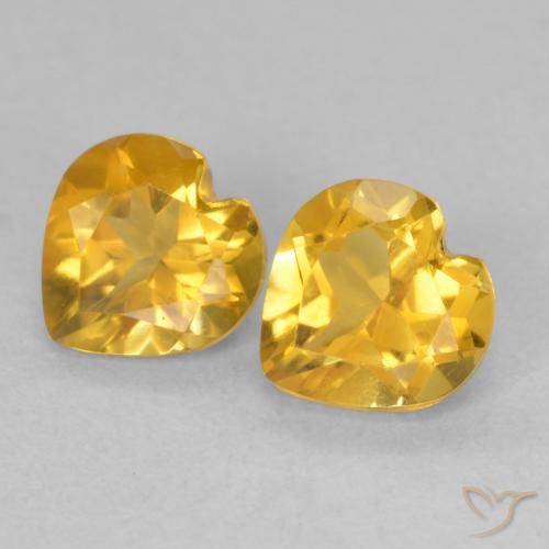 1.40ctw 天然 亮金 黄水晶, 心形, VVS-VS