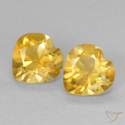 1.41ctw 天然 深金 黄水晶, 心形, VVS-VS