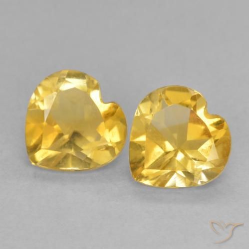1.31ctw 天然 亮金 黄水晶, 心形, VVS-VS