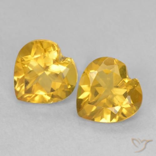 1.41ctw 天然 金色 黄水晶, 心形, VVS-VS