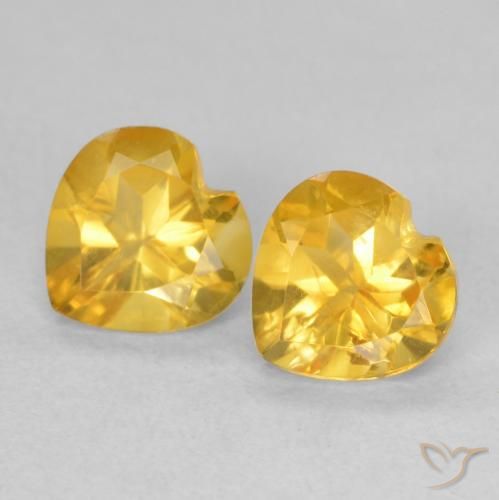 1.40ctw 天然 亮金 黄水晶, 心形, VVS-VS