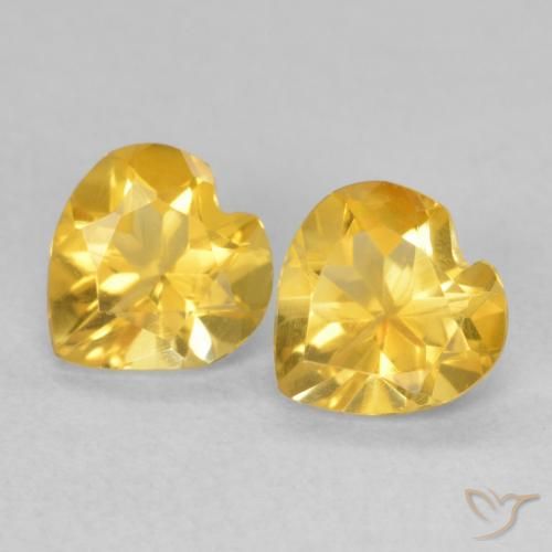 1.28ctw 天然 金橙色 黄水晶, 心形, VVS-VS