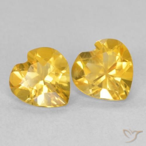 1.28克拉天然黄水晶，心形，VVS-VS