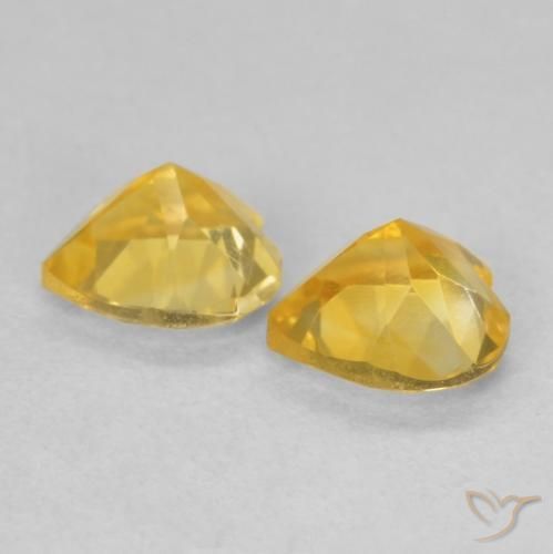 1.28克拉天然黄水晶，心形，VVS-VS