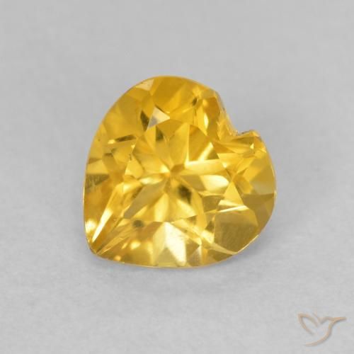 0.73ct 天然 中金 黄水晶, 心形, VVS-VS