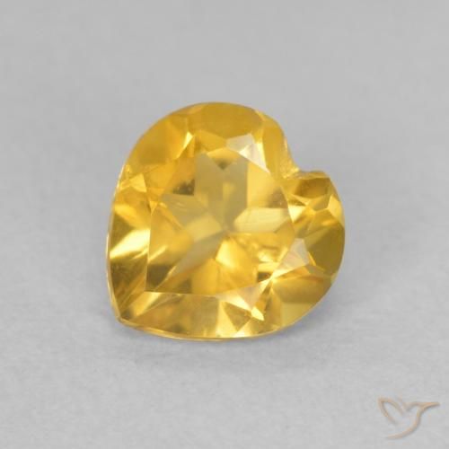 0.63ct 天然 中金 黄水晶, 心形, VVS-VS