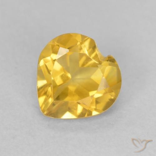 0.74ct 天然 中金 黄水晶, 心形, VVS-VS
