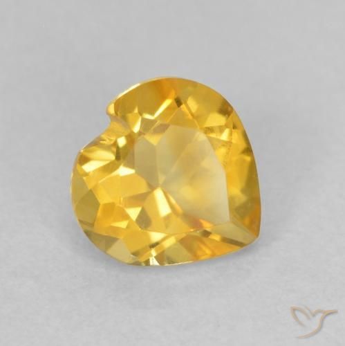 0.74克拉天然黄水晶，心形，VVS-VS