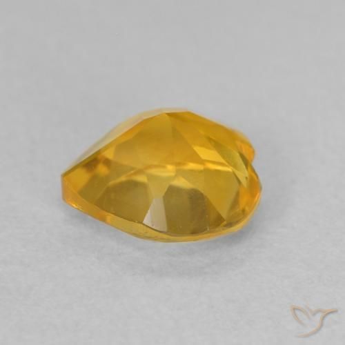 0.74克拉天然黄水晶，心形，VVS-VS