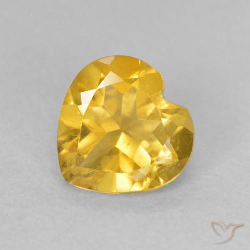 0.71克拉天然黄水晶，心形，VVS-VS