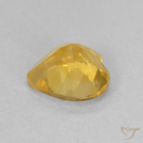 0.71克拉天然黄水晶，心形，VVS-VS