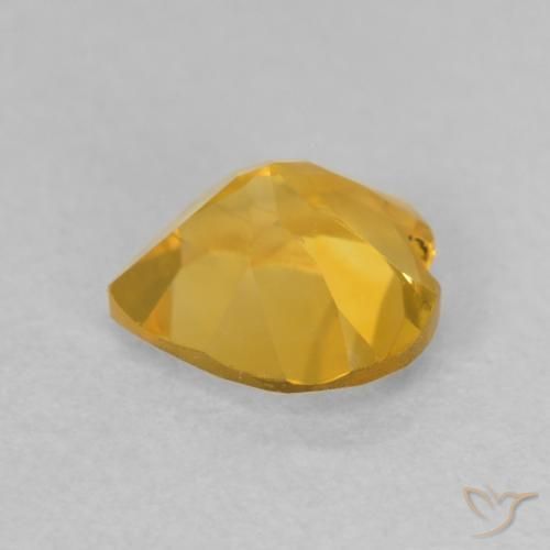 0.80克拉天然黄水晶，心形，VVS-VS