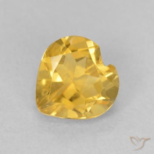 0.69ct 天然 中金 黄水晶, 心形, VVS-VS