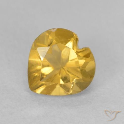0.75ct 天然 中金 黄水晶, 心形, VVS-VS