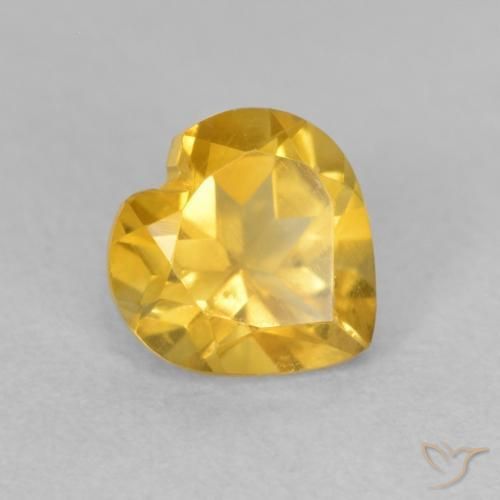 0.76克拉天然黄水晶，心形，VVS-VS