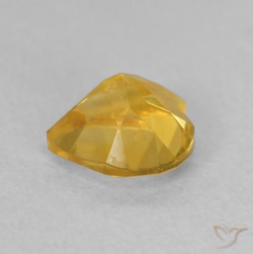 0.76克拉天然黄水晶，心形，VVS-VS