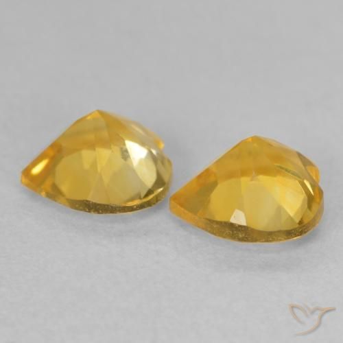 1.34克拉天然黄水晶，心形，VVS-VS