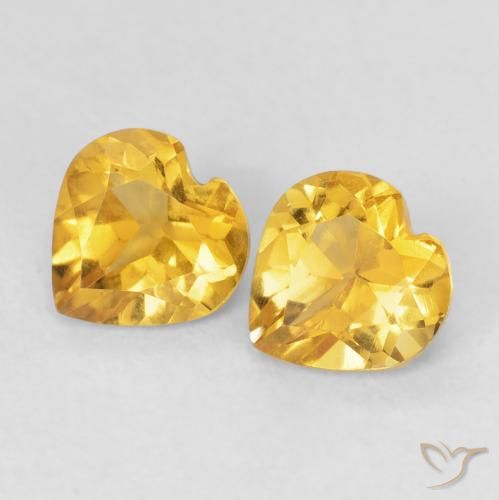 1.35ctw 天然 亮金 黄水晶, 心形, VVS-VS