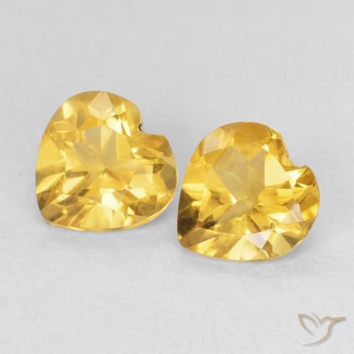 1.28ctw 天然 金橙色 黄水晶, 心形, VVS-VS