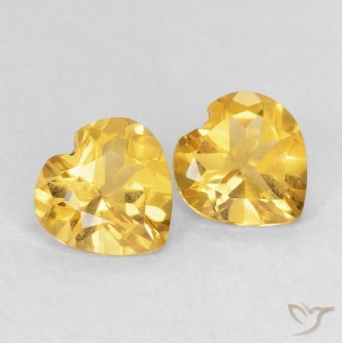1.28克拉天然黄水晶，心形，VVS-VS