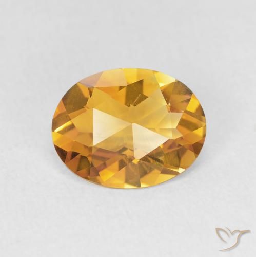 1.38ct 天然 Medium Light-Golden 黄水晶, 椭圆形, VVS