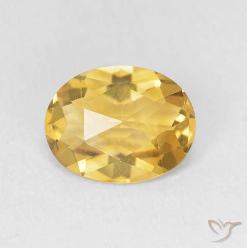 1.55ct 天然 金色 黄水晶, 椭圆形, VVS