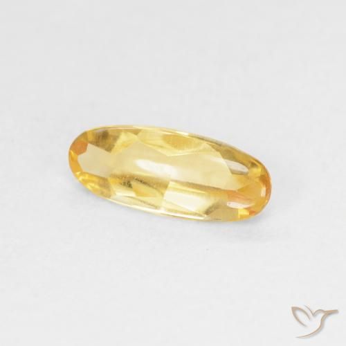 0.75克拉天然黄水晶，椭圆形，透明