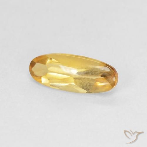 0.90克拉天然黄水晶，椭圆形，透明